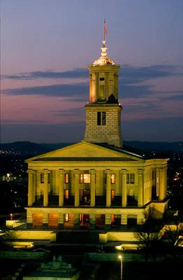 Aerial of Capital at night