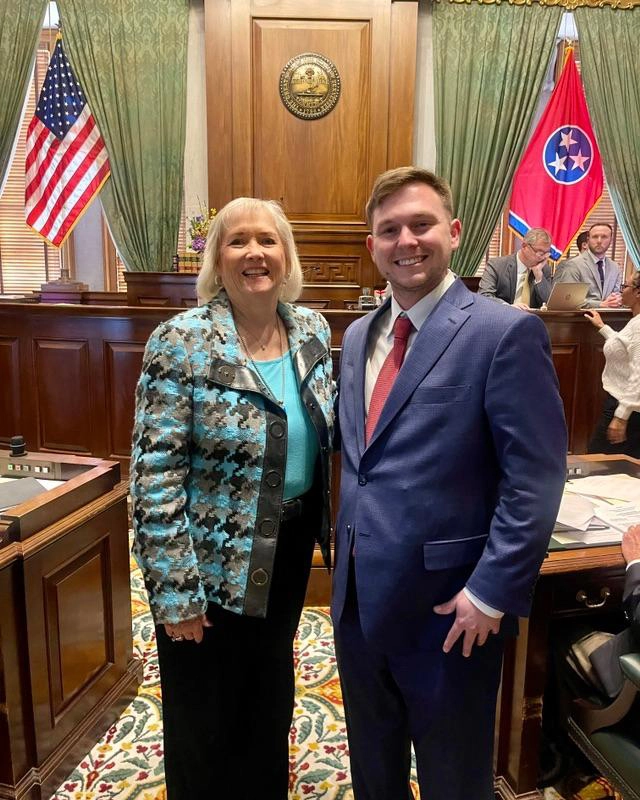 Wes Lakins joined me on the Senate
floor for legislative session.