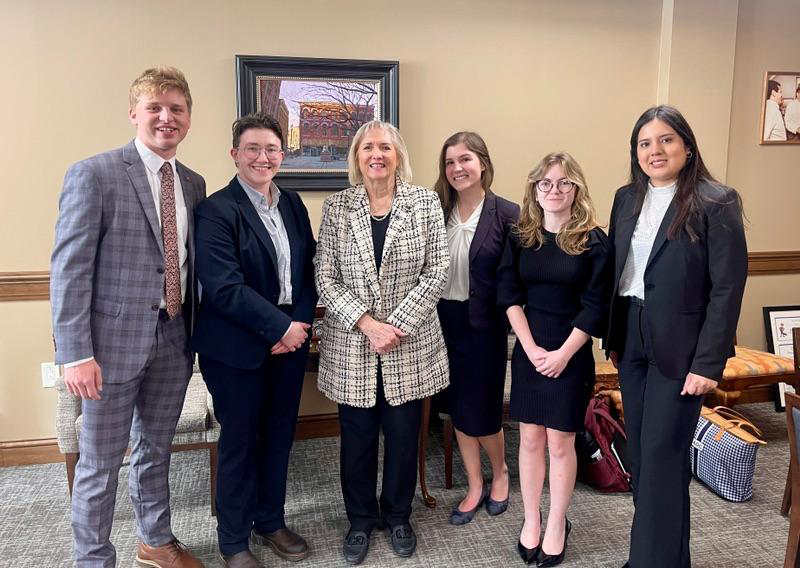 Members of the UT Knoxville Student Government Association pictured with Becky Massey